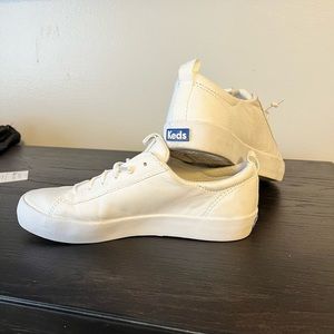 Keds No Tie Canvas All White Sneakers Size 7